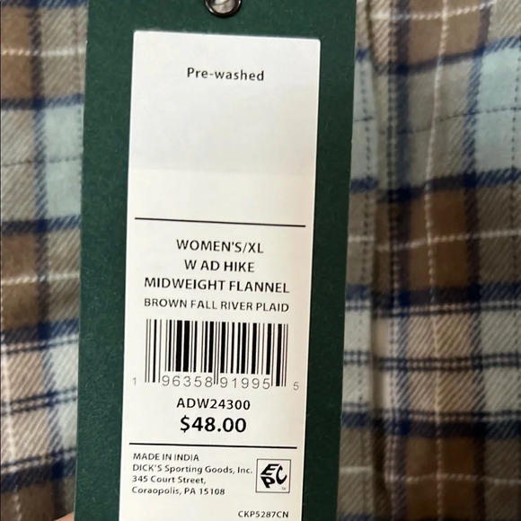 Alpine Design Blue and Brown Button Down Shirt Plaid Pattern - Picture 3 of 5